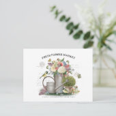 Carte Postale Jardin fleuri Vintage (Debout devant)