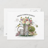 Carte Postale Jardin fleuri Vintage (Devant / Derrière)