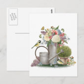 Carte Postale Jardin fleuri Vintage (Devant / Derrière)