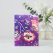 Carte Postale Jardin floral de papillon rose pourpre (Debout devant)