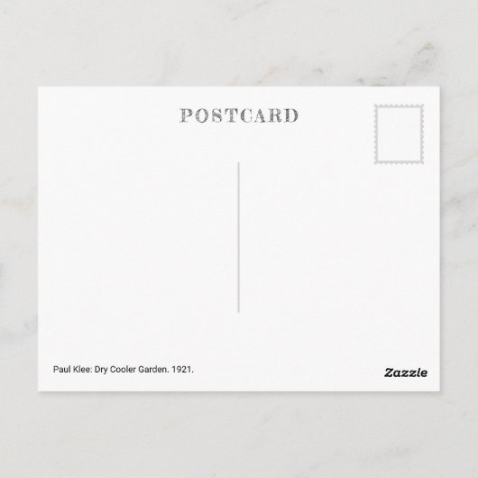 Carte Postale Jardin Glacière sec | Paul Klee | (Dos)