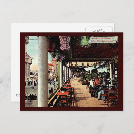 Carte Postale Jardin japonais de thé, Coney Island, NY 1912 Vint (Devant / Derrière)