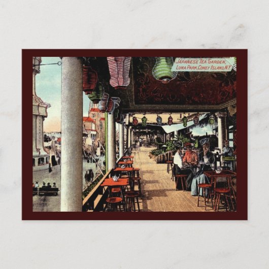 Carte Postale Jardin japonais de thé, Coney Island, NY 1912 Vint (Devant)