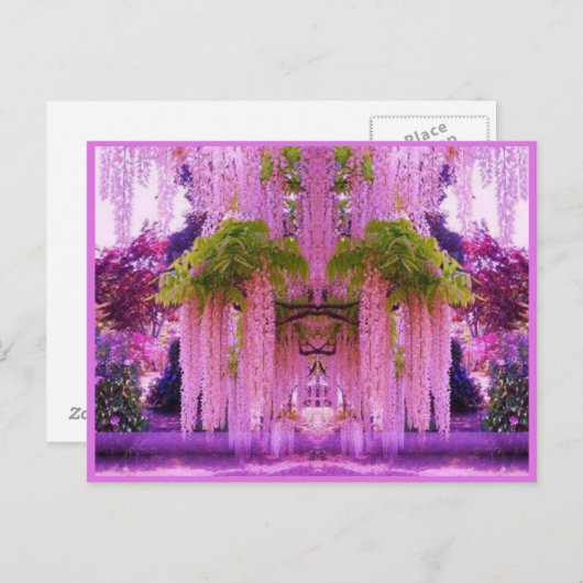 Carte postale Jardin Japonais Violet (Devant / Derrière)