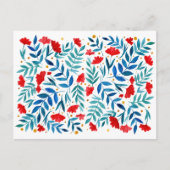 Carte Postale Jardin magique - rouge et turquoise (Devant)