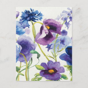 Carte Postale Jardin mixte bleu et violet