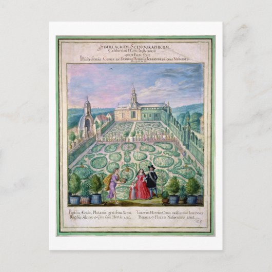 Carte Postale Jardin néerlandais, 1650 (avec papier) (Devant)