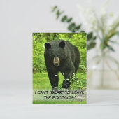 Carte Postale Jardin Ours Noir "Ne peut pas s'entendre pour part (Debout devant)