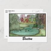 Carte Postale Jardin public de Boston (Devant / Derrière)