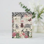 Carte Postale Jardin Rose de la Reine des abeilles (Debout devant)