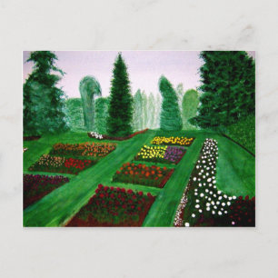 Carte Postale Jardin rose, Portland, Oregon aquarelle peinture