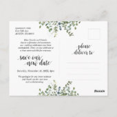 Carte Postale Jardin verdoyant, Faire-part de mariage reporté (Dos)