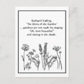 Carte Postale Jardin Verse Rudyard Kipling Aquarelle Fleurs C (Devant)