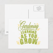 Carte Postale Jardinage - Apprendre À Mesure Que Vous Augmentez (Devant / Derrière)