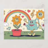 Carte Postale Jardinage de dessin animé rétro (Devant)