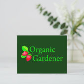 Carte Postale Jardinier bio - Fraises (Debout devant)