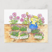 Carte Postale Jardinier Chat (Devant)