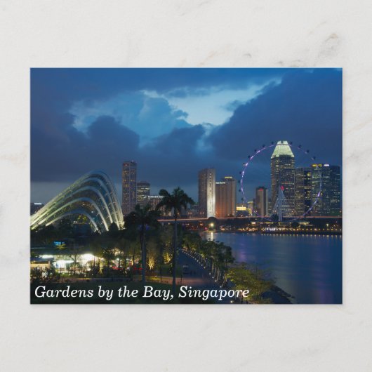 Carte Postale Jardins de la baie et Singapore Flyer (Devant)