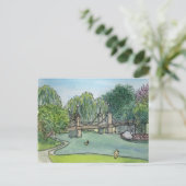 Carte Postale Jardins publics de Boston de bateaux de cygne (Debout devant)