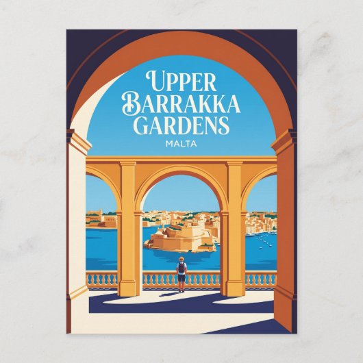 Carte Postale Jardins Upper Barrakka Malte (Devant)