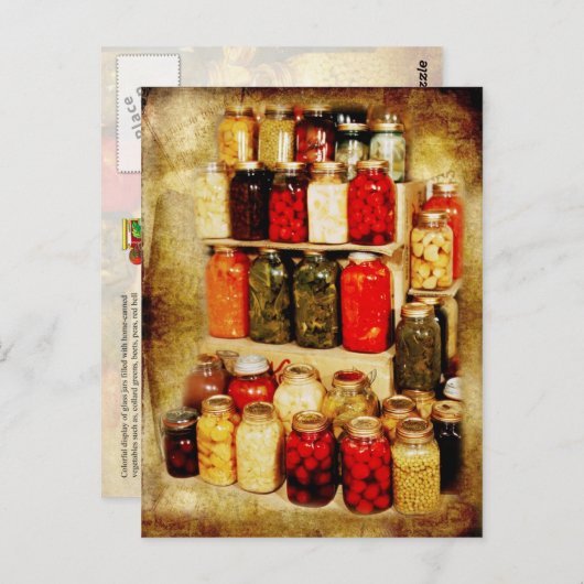 Carte Postale Jarres de nourriture en conserve (Devant / Derrière)