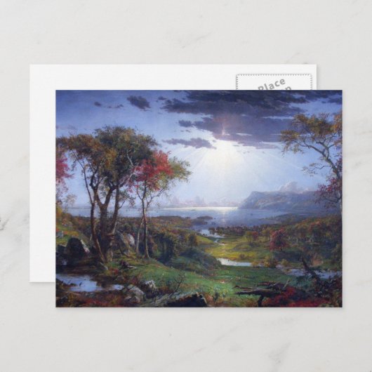 Carte Postale Jasper Francis Cropsey - Automne - Sur le Hudson R (Devant / Derrière)