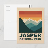 Carte Postale Jasper National Park Minimalist Outdoor Design (Devant / Derrière)