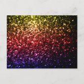 Carte Postale Jaune arc-en-ciel rouge violet faux parties scinti (Devant)