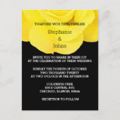 Carte Postale Jaune Blanc Floral Rose Simple Mariage (Devant)