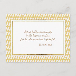 Carte postale Jaune Blanc Or Chrétien Bible Verso