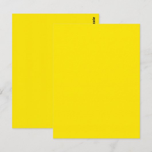 Carte Postale Jaune Canari Uni (Devant / Derrière)