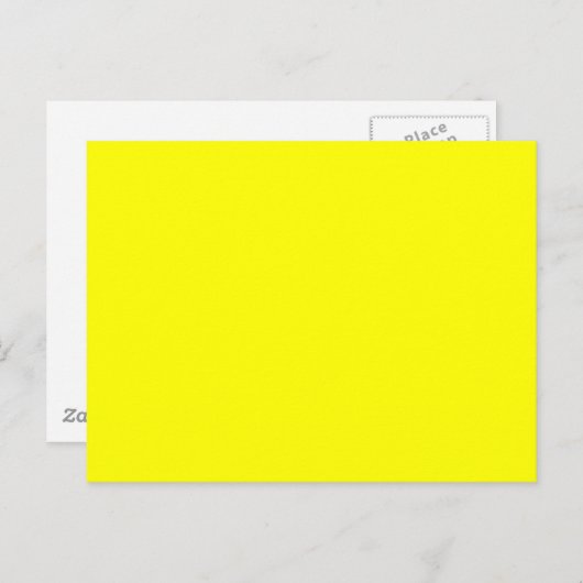 Carte Postale Jaune Clair Uni Parfait Pour Un Message Joyeux (Devant / Derrière)