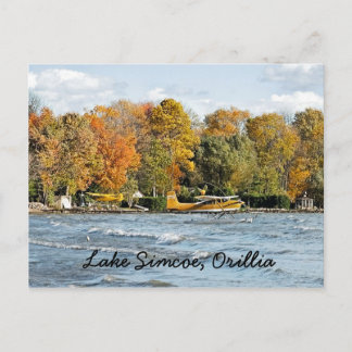 Carte postale jaune d'avion de flotteur