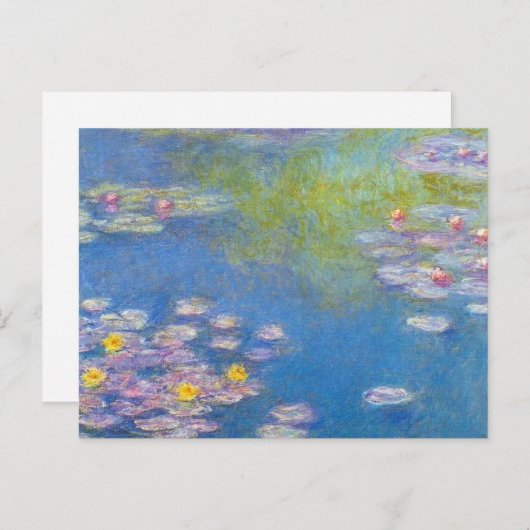 Carte postale jaune de nénuphars de Monet (Devant / Derrière)