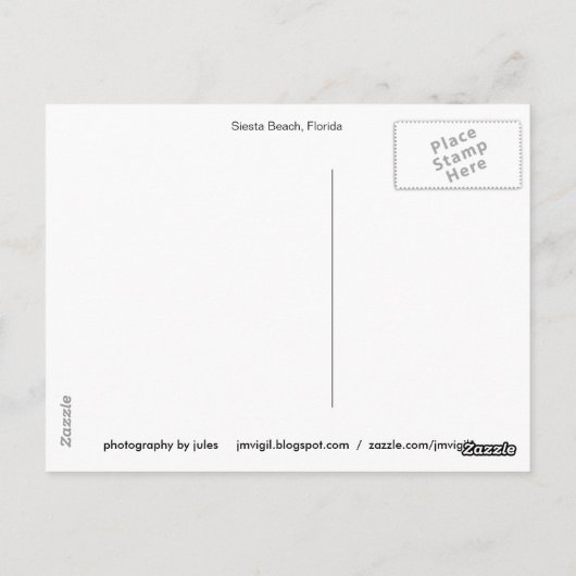 Carte Postale Jaune de plage de sièste (Dos)