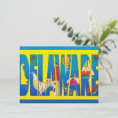 Carte postale jaune du Delaware pour annonce de dé (Debout devant)
