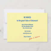 Carte postale jaune du Delaware pour annonce de dé (Dos)