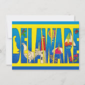Carte postale jaune du Delaware pour annonce de dé (Devant)