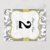 Carte Postale Jaune et gris Vintage Oiseau Damas (Dos)