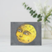 Carte postale Jaune Happy Moon Face (Debout devant)