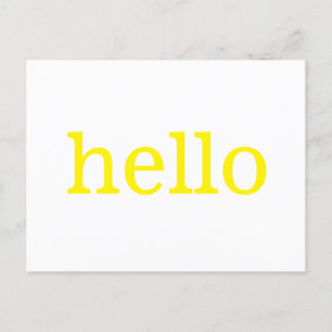 Carte postale jaune Hello