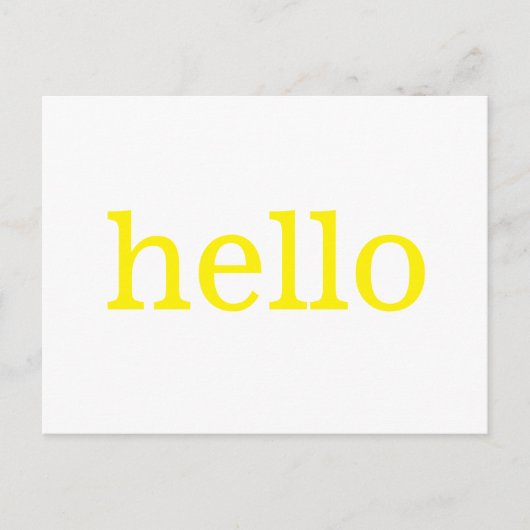 Carte postale jaune Hello (Devant)