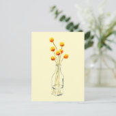 Carte Postale Jaune heureux Billy Button fleurs Art australien (Debout devant)