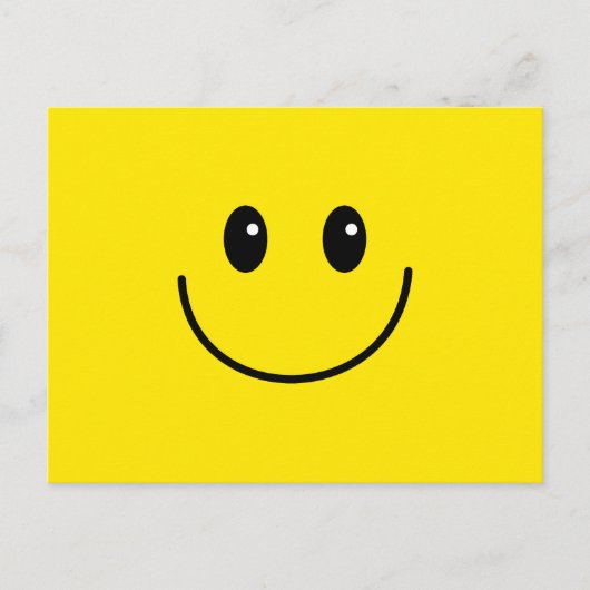 Carte Postale Jaune joyeux visage souriant (Devant)