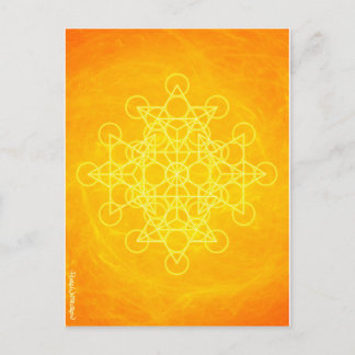 Carte Postale Jaune lumineux de la géométrie sacrée de mandala