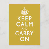 Carte Postale Jaune moutarde Gardez le calme et continuer (Devant)