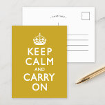 Carte Postale Jaune moutarde Gardez le calme et continuer<br><div class="desc">Jaune moutarde Gardez le calme et continuer</div>