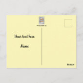 Carte postale jaune pâle diabolique (Dos)
