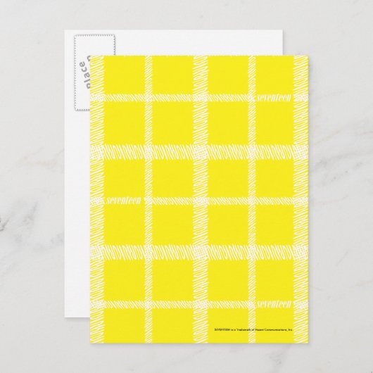 Carte Postale Jaune plaid (Devant / Derrière)