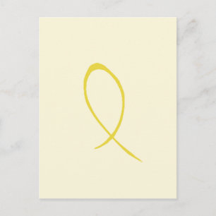 Carte postale jaune Ribbon
